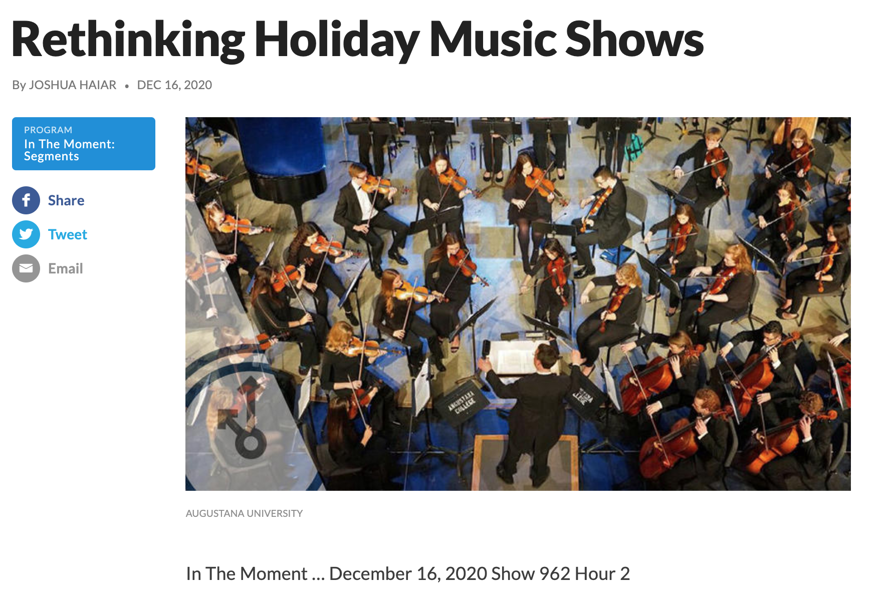 Rethinking Holiday Music&nbsp;Shows